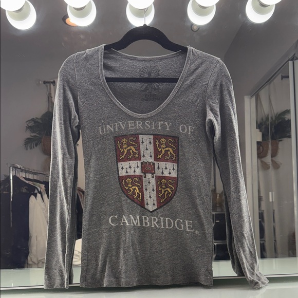 Urban Outfitters Tops - Cambridge University Gray Long Sleeve Fitted Tee